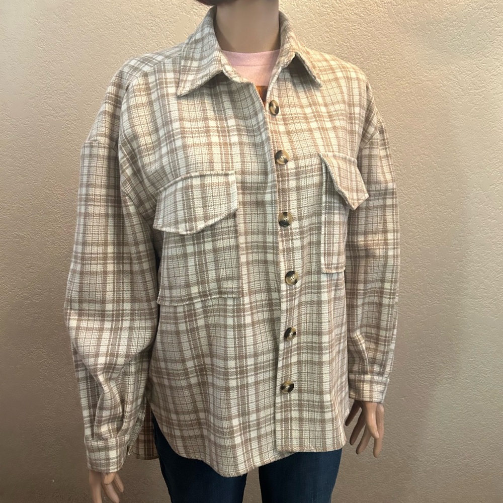 Plaid Button-Up Women's Blazer